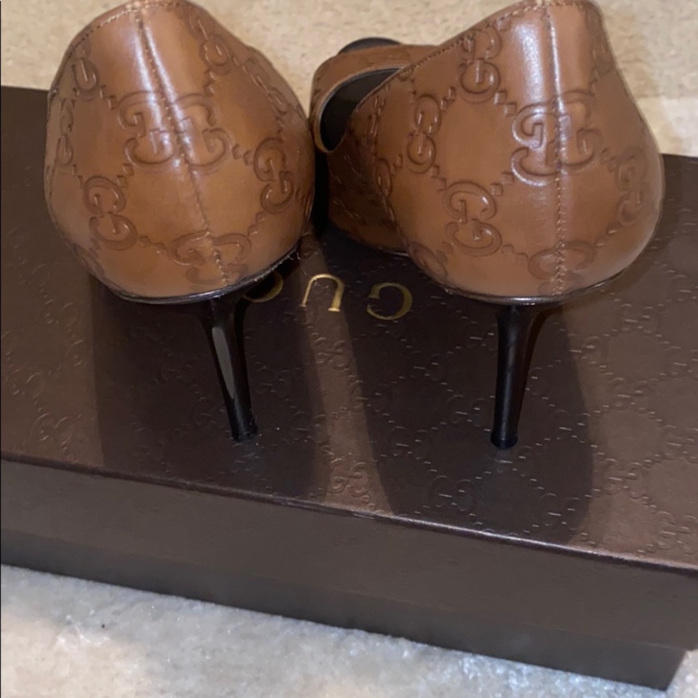 Gucci Brown Peep-Toe Sandals - Picture 3 of 4